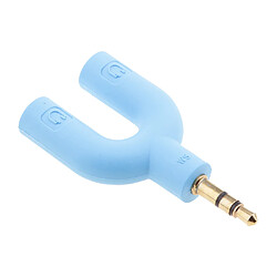 3.5mm double jack y répartiteur audio écouteur écouteur bleu