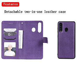 Acheter Wewoo Housse Coque Pour Galaxy A60 Étui de protection à rabat horizontal de couleur unie avec support et fentes cartes et portefeuille et cadre photo et lanière violet