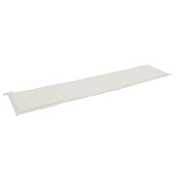 Decoshop26 Coussin de banc de jardin Crème 200 x 50 x 3 cm DEC021737