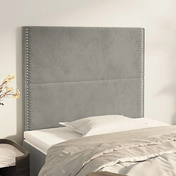 Maison Chic Lot de 2 Têtes de lit design pour chambre - Décoration de lit Gris clair 80x5x78/88 cm Velours -MN30059