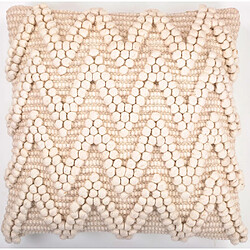 ICONIK INTERIOR Coussin carré design boho Bali, en tissu bouclé, coussin + rembourrage - Linava Blanc