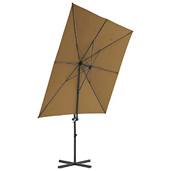 Helloshop26 Parasol avec base portable 2,5 x 2,5 m taupe 02_0008055