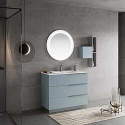 Kiamami Valentina MEUBLE DE SALLE DE BAIN SUR PIED AVEC LAVABO 100CM AVEC 3 TIROIRS ET MIROIR| NEW YORK