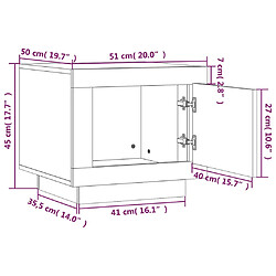 vidaXL Table basse Blanc 51x50x45 cm Bois d'ingénierie pas cher