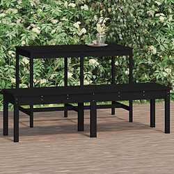 Maison Chic Banc de jardin à 2 places | Banquette de jardin | Chaise Relax noir 159,5x44x45cm bois massif de pin -MN85147