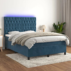 Sommier à lattes,Cadre à lattes de lit pour Adulte matelas et LED Bleu foncé 140x190 cm -MN27312