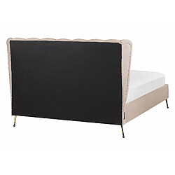 Acheter Beliani Lit double en velours avec port USB 140 x 200 cm taupe MIRIBEL