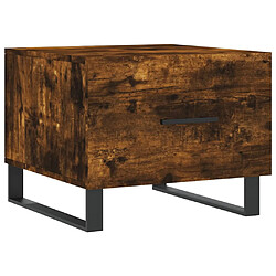 vidaXL Table basse Chêne fumé 50x50x40 cm Bois d'ingénierie