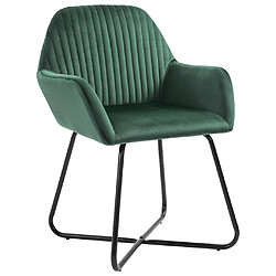 Decoshop26 Lot de 2 chaises de salle à manger cuisine design moderne velours vert CDS021136