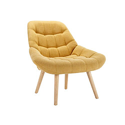 Avis Vente-Unique Fauteuil en tissu jaune moutarde LUOSTO