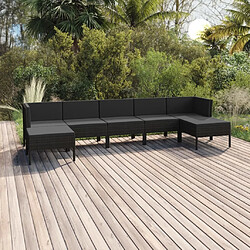 Maison Chic Salon de jardin 7 pcs + coussins - Mobilier/Meubles de jardin - Table et chaises d'extérieur Résine tressée Noir -MN99342