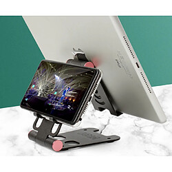 Stand de pliage W43 Alliage d'aluminium de téléphone portable Stand de bureau tablette de bureau pliant support de paresseux rechargeable réglable