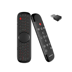 Universal W2 Télécommande vocale professionnelle 2.4G Clavier sans fil Souris air Apprentissage infrarouge Microphone Gyro pour Android TV Box H96 Max | Télécommande