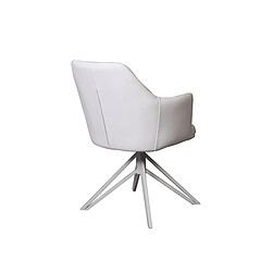 Acheter Inside 75 Lot de 2 chaise design CROSSWAY WHITE pivotant à 180° assise simili cuir blanc