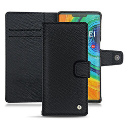 Housse cuir Huawei Mate 30 Pro - Rabat portefeuille - Noir élégant ( Noir / Black ) - NOREVE