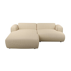 Vente-Unique Canapé d'angle gauche en tissu texturé beige POGNI de Maison Céphy