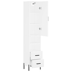 Avis vidaXL Buffet haut Blanc 34,5x34x180 cm Bois d'ingénierie