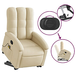 Acheter vidaXL Fauteuil inclinable de massage Crème Tissu