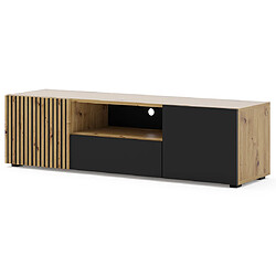 Bestmobilier Ozzy - meuble tv - bois et noir - 150 cm