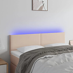 Maison Chic Tête de lit scandinave à LED,meuble de chambre Cappuccino 144x5x78/88 cm Similicuir -MN31673