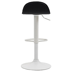 Decoshop26 Tabouret de bar x1 avec repose-pieds en PVC noir pied trompète en métal blanc 10_0005073 pas cher