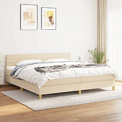 Maison Chic Lit Adulte - Lit simple Lit à sommier tapissier avec matelas moelleux - Meuble de Chambre - Crème 200x200 cm Tissu -MN84170