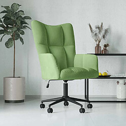 vidaXL Chaise de relaxation Vert clair Velours