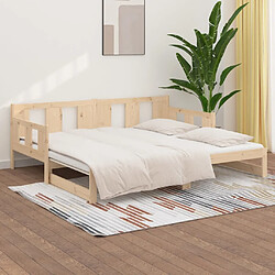 Avis vidaXL Lit coulissant sans matelas bois de pin solide 2x(80x200) cm