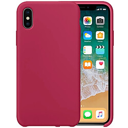 Wewoo Coque Magenta pour iPhone X Couleur Pure Silicone Liquide + PC Dropproof Étui de Protection Arrière