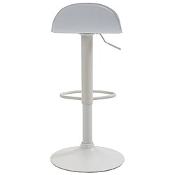 Decoshop26 Tabouret de bar x1 avec repose-pieds en PVC blanc pied trompète en métal blanc 10_0005074 pas cher