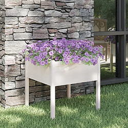 Maison Chic Jardinière,Bac à fleurs - pot de fleur d'extérieur blanc 70x70x70 cm bois de pin massif -GKD68955