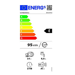 Lave-vaisselle 60cm 14c 46db e tout intégrable - DB325TXS - LG