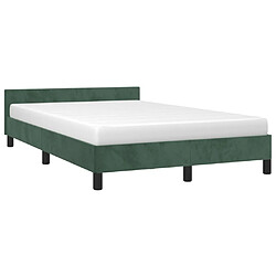 Avis Maison Chic Lit adulte 120x200cm- Cadre de lit avec tête de lit Contemporain pour chambre Vert foncé Velours -MN69350