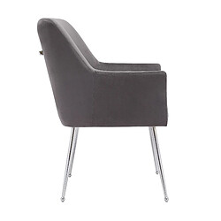 Acheter Vivenla Lot de 2 chaises de salle à manger design revêtement en velours gris foncé et piètement en acier inoxydable argenté collection TOLEDO