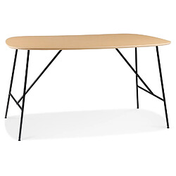 Alterego Petite table/bureau 'FIONA' en bois finition Chêne naturel