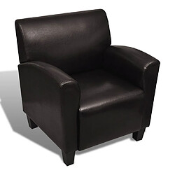 Helloshop26 Fauteuil chaise siège lounge design club sofa salon cuir synthétique marron foncé 1102043/3