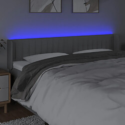 Avis vidaXL Tête de lit à LED Gris clair 183x16x78/88 cm Tissu