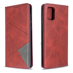 Wewoo Housse Coque Pour Galaxy A71 Rhombus Texture en cuir magnétique à rabat horizontal avec support et fentes cartes rouge