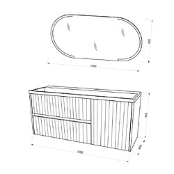 Acheter Kiamami Valentina MOBILE DE SALLE DE BAIN SUSPENDU 120CM EN CHÊNE DORÉ AVEC MIROIR LED TOUCH | CORTINA