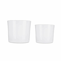 Ibergarden Set de pots Ø 22 cm Ø 27 cm 2 Pièces Blanc Argile