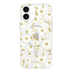 Kate Spade Coque pour iPhone 16 Plus MagSafe Motif Fleurs de soleil Antimicrobienne Blanc / Jaune