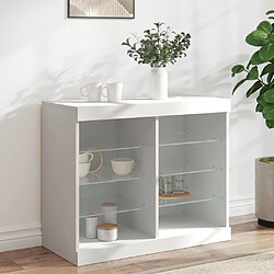 Maison Chic Commode Buffet - Meuble de rangement avec lumières LED blanc 81x37x67 cm -GKD31905