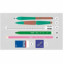 Trousse Scolaire avec Accessoires Milan Copper III 22,5 x 11,5 x 11 cm Vert