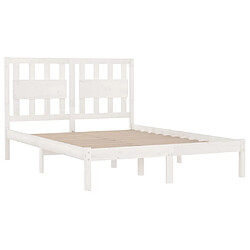 Avis vidaXL Cadre de lit sans matelas blanc bois de pin massif