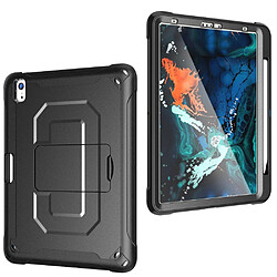 Coque en TPU hybride anti-chute robuste avec béquille et porte-stylo noir pour votre Apple iPad Pro 11 pouces (2018)