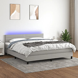 Sommier à lattes,Cadre à lattes de lit et matelas et LED pour Adulte Gris clair 180x200 cm -MN96587