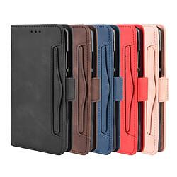 Wewoo Housse Coque Étui en cuir à motif peau de veau style portefeuille pour Huawei P30 Proavec fente carte séparée noir