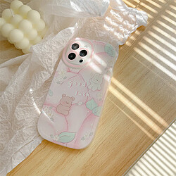 Avis GUPBOO Étui pour iPhone13ProMax Pêche ours lapin mignon étui de téléphone portable dessin animé silicone anti-chute