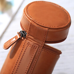 Wewoo Housse Étui pour Objectif appareil photo marron DSLR Camera Lens, Taille: 11 * 8 * 8 cm Petit à lentilles ZippeRouge PU Leather Pouch Box pas cher