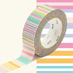 Masking tape multi lignes pastel - 1,5 cm x 7 m